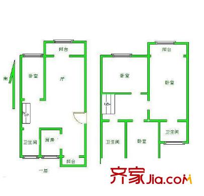 尚景公寓戶型圖 戶型圖 4室 4室2廳3衛(wèi)1廚