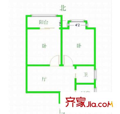 東城風(fēng)景戶型圖戶型圖 2室 2室1廳1衛(wèi)1廚