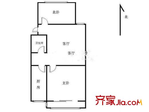 江濱新寓戶型圖戶型圖 2室 2室1廳1衛(wèi)1廚
