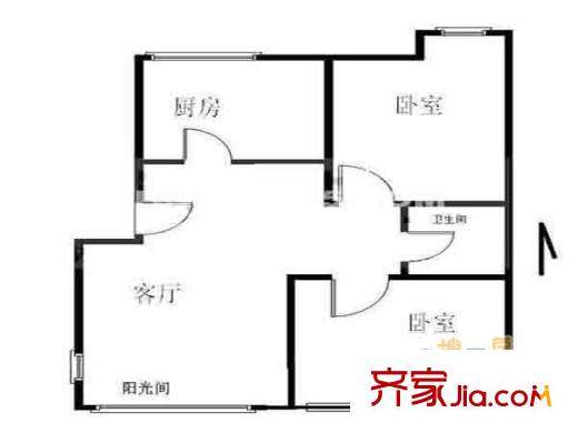 御林山莊戶型圖戶型圖2室 2室1廳1衛(wèi)1廚