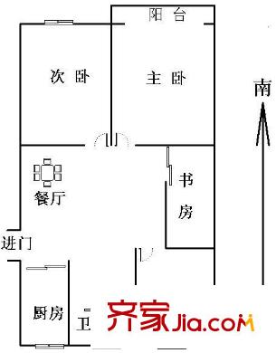 御林山莊戶型圖戶型圖  3室 3室2廳1衛(wèi)1廚