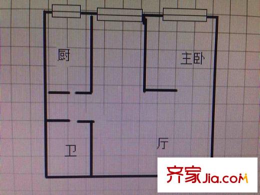 御湖國際戶型圖戶型圖 2室 2室1廳1衛(wèi)1廚