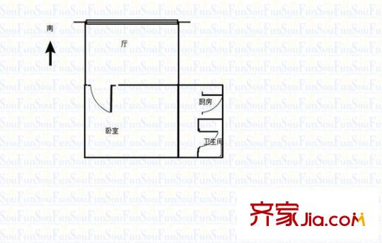 御湖國際戶型圖戶型圖 2室 2室1廳1衛(wèi)1廚