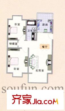 天琪雅居戶型圖戶型圖 2室 2室2廳1衛(wèi)1廚