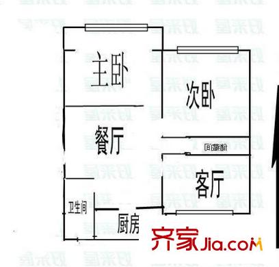 天琪雅居戶型圖 戶型圖 2室 2室2廳1衛(wèi)1廚