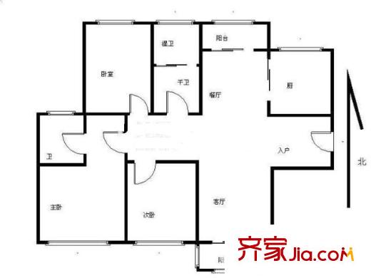 萊蒙水榭春天戶型圖戶型圖 3室 3室2廳2衛(wèi)1廚