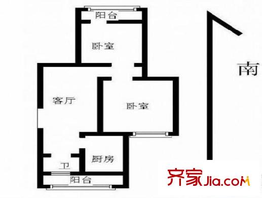應(yīng)天花園戶型圖戶型圖 2室 2室1廳1衛(wèi)1廚