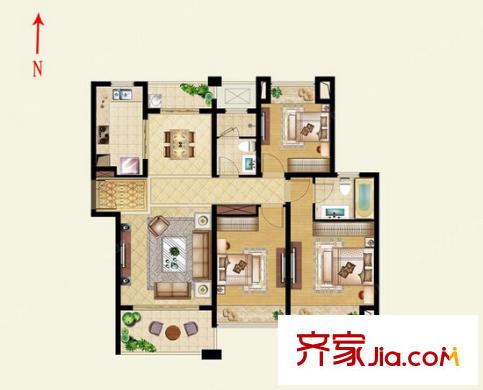 萊蒙水榭春天戶型圖E戶型 