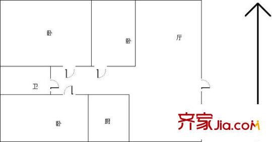 青山灣戶型圖戶型圖 3室 3室2廳1衛(wèi)1廚