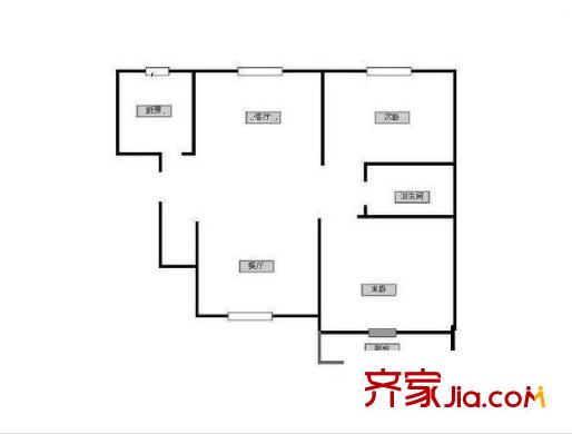 蓮花新城嘉園戶型圖戶型圖 3室 3室1廳1衛(wèi)1廚