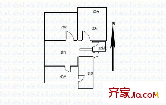 黃埔花園戶型圖戶型圖2室 2室2廳1衛(wèi)1廚