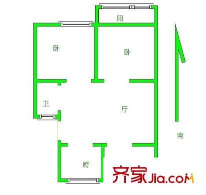 黃埔花園戶型圖 戶型圖 2室 2室2廳1衛(wèi)