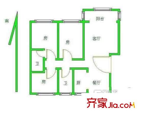 碧水灣花園 3室 戶(hù)型圖