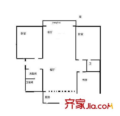 天印花園戶型圖戶型圖 3室 3室2廳2衛(wèi)1廚