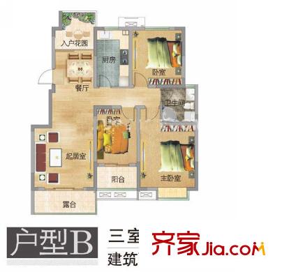 文鼎雅苑戶型圖戶型圖 3室 3室2廳1衛(wèi)1廚
