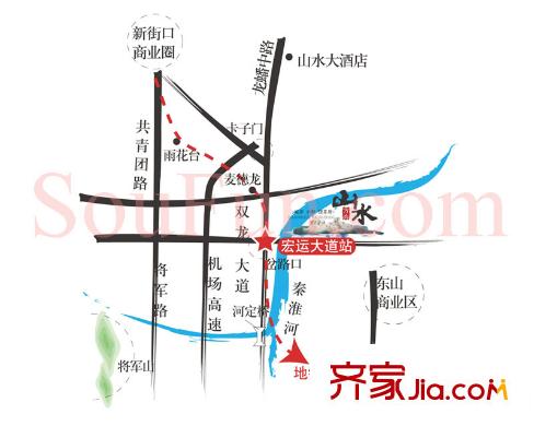 山水方舟雅苑交通圖