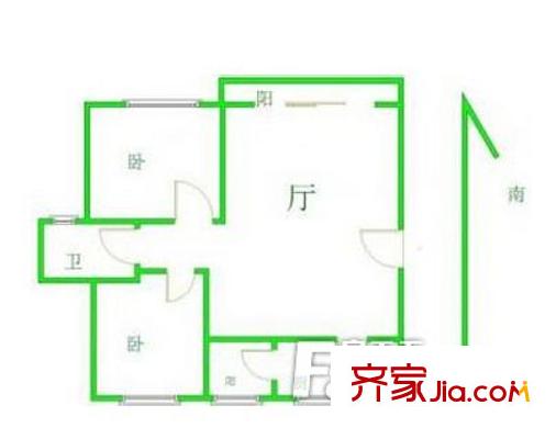 山水方舟雅苑戶型圖戶型圖 2室 2室2廳1衛(wèi)1廚