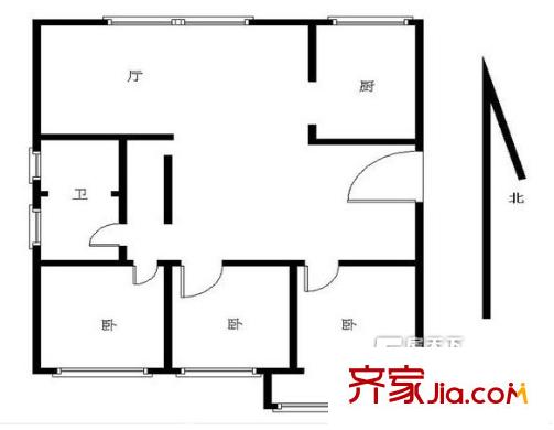 云錦美地戶型圖戶型圖 3室 3室2廳1衛(wèi)1廚