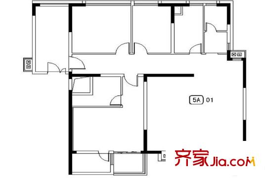 21世紀(jì)百家湖1號一期67幢標(biāo)準(zhǔn)層A0戶型 3室2廳1衛(wèi)1廚