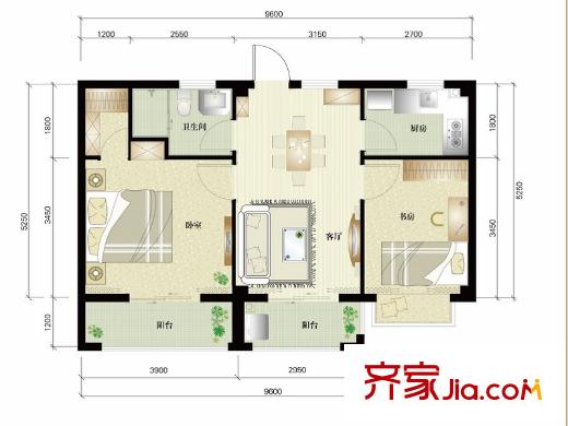 碧瑤花園二期31幢標(biāo)準(zhǔn)層A1+D戶型 1室1廳1衛(wèi)1廚