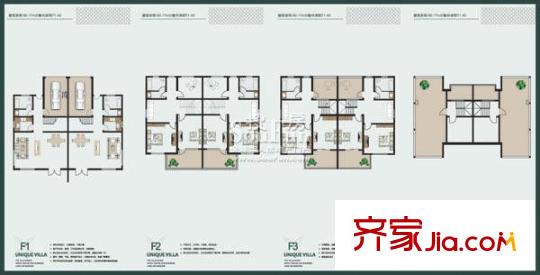 中關(guān)村國際商務(wù)花園戶型圖一期雙拼別墅1b戶型 7室2廳3衛(wèi)1廚