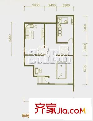 翠海名家園戶型圖一期別墅戶型圖 1室2廳
