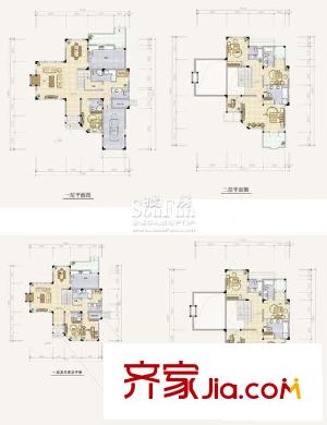 嘉瑞山莊戶型圖一期別墅戶型圖 4室2廳5衛(wèi)1廚