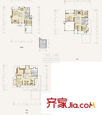 嘉瑞山莊戶型圖一期別墅戶型圖 5室4廳4衛(wèi)1廚
