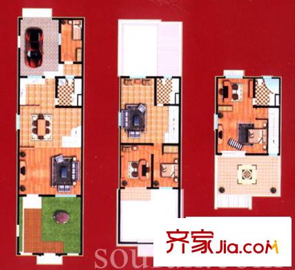 中國人家戶型圖戶型圖 3室 3室2廳1衛(wèi)1廚