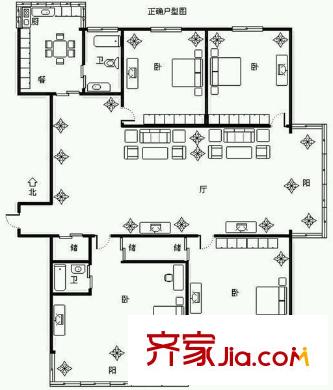 文思苑戶型圖戶型圖 4室 4室2廳2衛(wèi)1廚