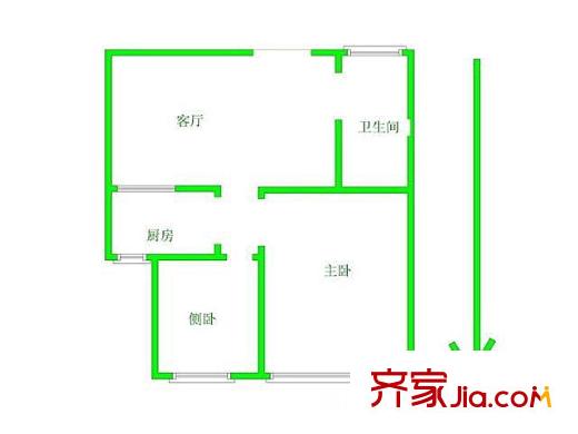 竹山雅居戶型圖戶型圖 3室 3室1廳1衛(wèi)1廚