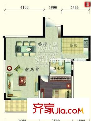 中北品閣戶型圖戶型圖 1室 1室2廳1衛(wèi)1廚