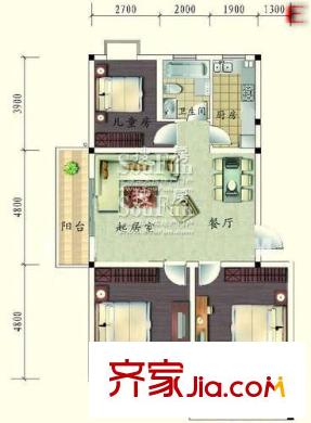 中北品閣戶型圖戶型圖 3室  3室2廳1衛(wèi)1廚