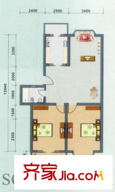 燕康園戶型圖 戶型圖 2室 2室2廳1衛(wèi)1廚