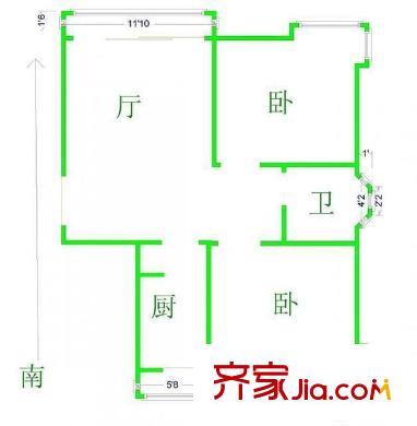 雅舍園戶型圖戶型圖 3室 3室2廳2衛(wèi)1廚