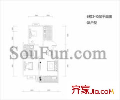新亭蘭苑戶型圖6樓3-10層3戶型 