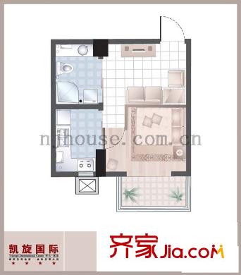 凱旋國際戶型圖戶型圖 1室 1室1廳1衛(wèi)1廚