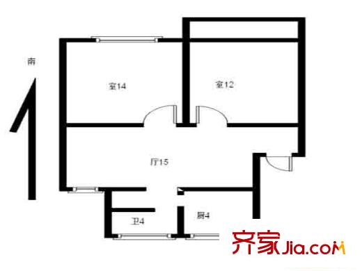 興隆紡織公寓戶型圖戶型圖 2室 2室1廳1衛(wèi)1廚