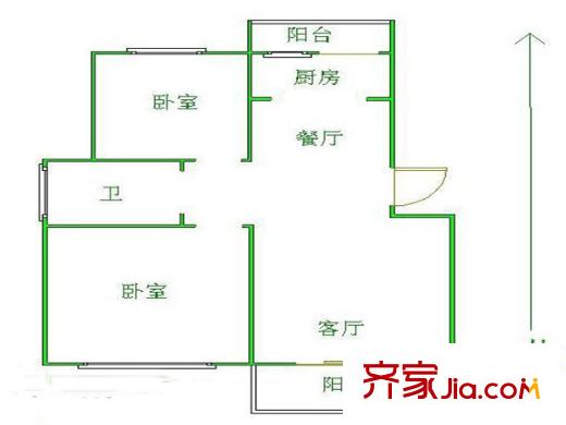 興隆紡織公寓戶型圖戶型圖 2室 2室2廳1衛(wèi)1廚