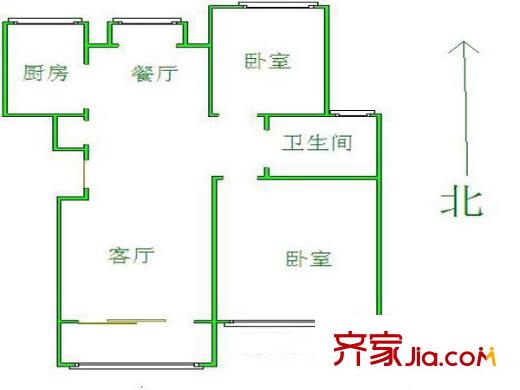 興隆紡織公寓戶型圖戶型圖 2室 2室2廳1衛(wèi)1廚