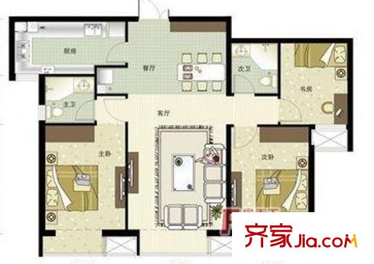 南湖路97號戶型圖戶型圖 3室 3室2廳2衛(wèi)1廚