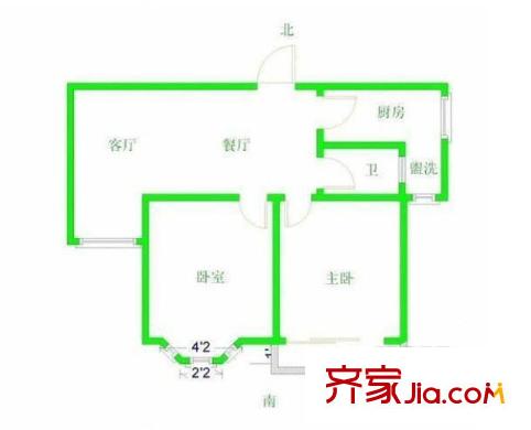 太平商貿(mào)中心戶型圖戶型圖 2室 2室2廳1衛(wèi)1廚