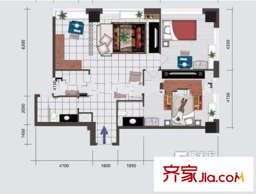 宋都奧體名座戶型圖戶型圖 3室 3室2廳2衛(wèi)1廚