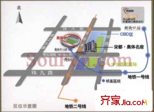 宋都奧體名座交通圖