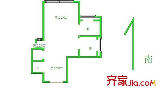 羅馬假日戶型圖戶型圖 3室 3室2廳1衛(wèi)1廚