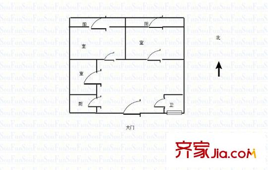 羅馬假日戶型圖戶型圖 3室 3室2廳2衛(wèi)1廚