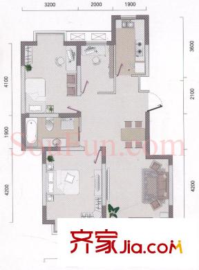 城開(kāi)怡家戶(hù)型圖戶(hù)型圖 3室 3室2廳1衛(wèi)1廚