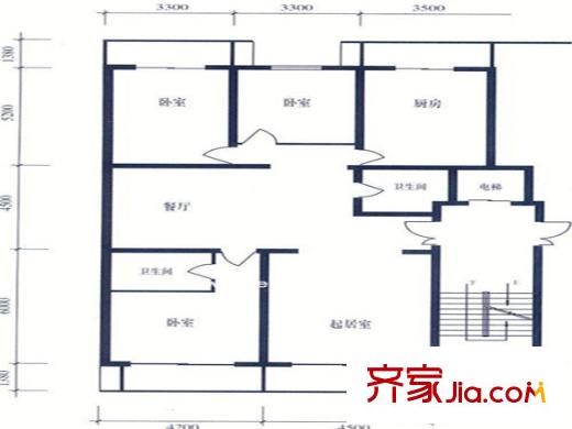 誠基百家湖小公館戶型圖戶型圖 3室 3室2廳2衛(wèi)1廚