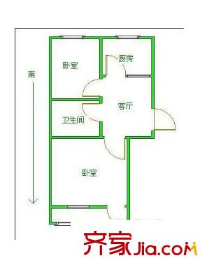 藝苑村戶型圖 戶型圖 2室 2室1廳1衛(wèi)1廚