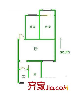 彩虹苑戶型圖戶型圖 2室 2室1廳1衛(wèi)1廚